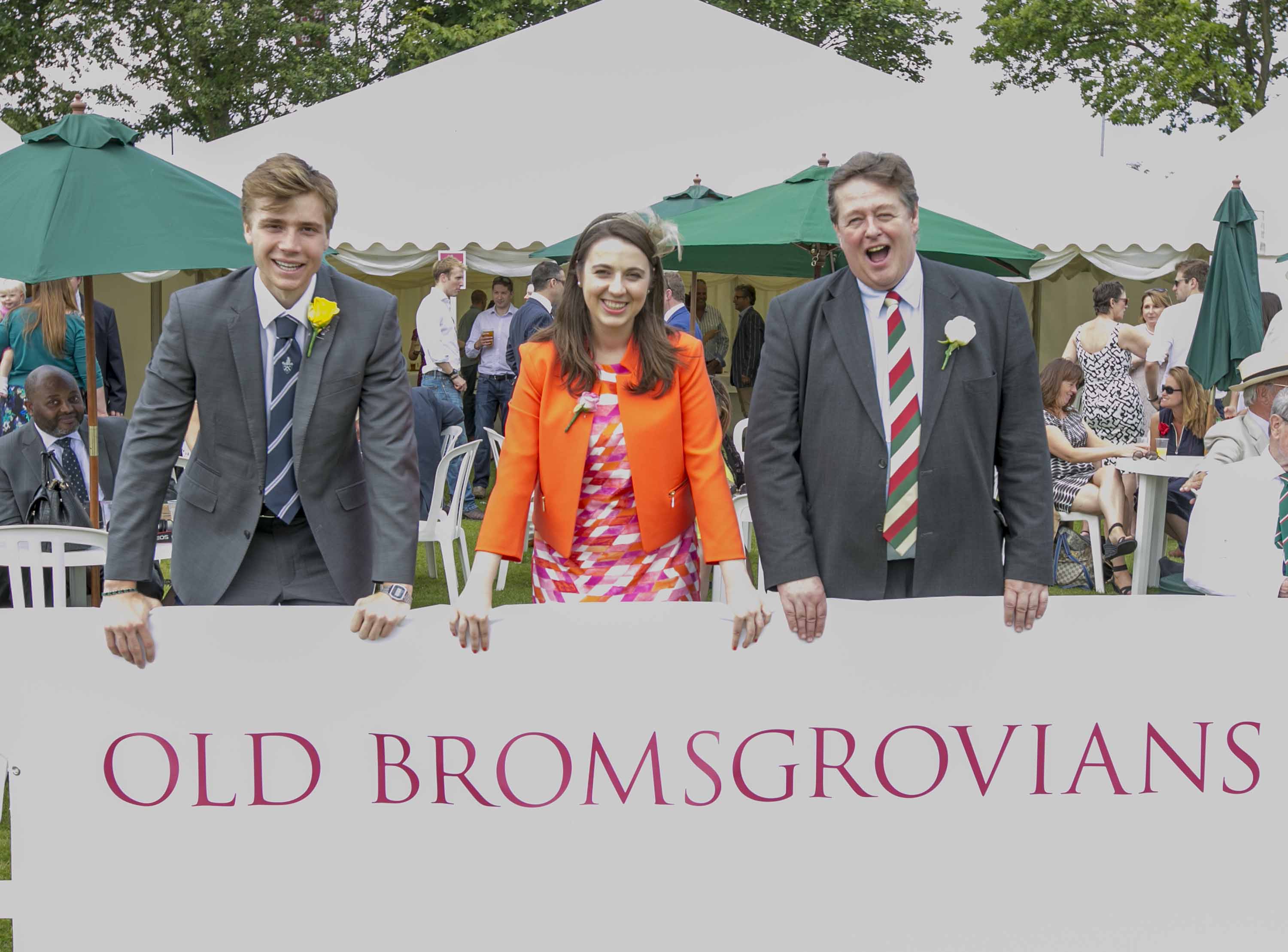 Commemoration Day 2015: Joe Phillips and Marie Kriegler, two of our Gauntlet Award winners with Hans Rostrup (Chairman of the Alumni Committee & Bromsgrovian Club)